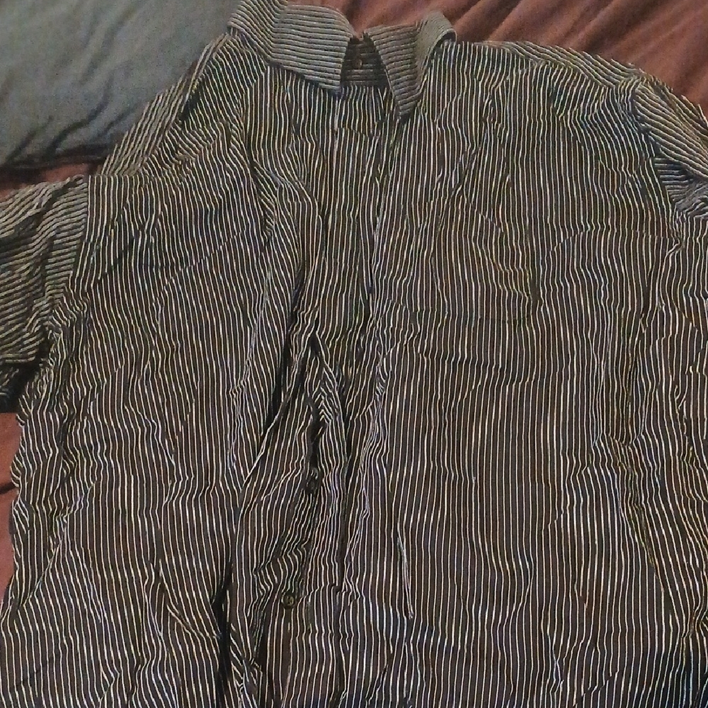 Phat Farm Black and White Striped Shirt